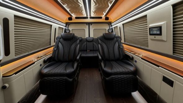 8 passenger sprinter van inside garden grove