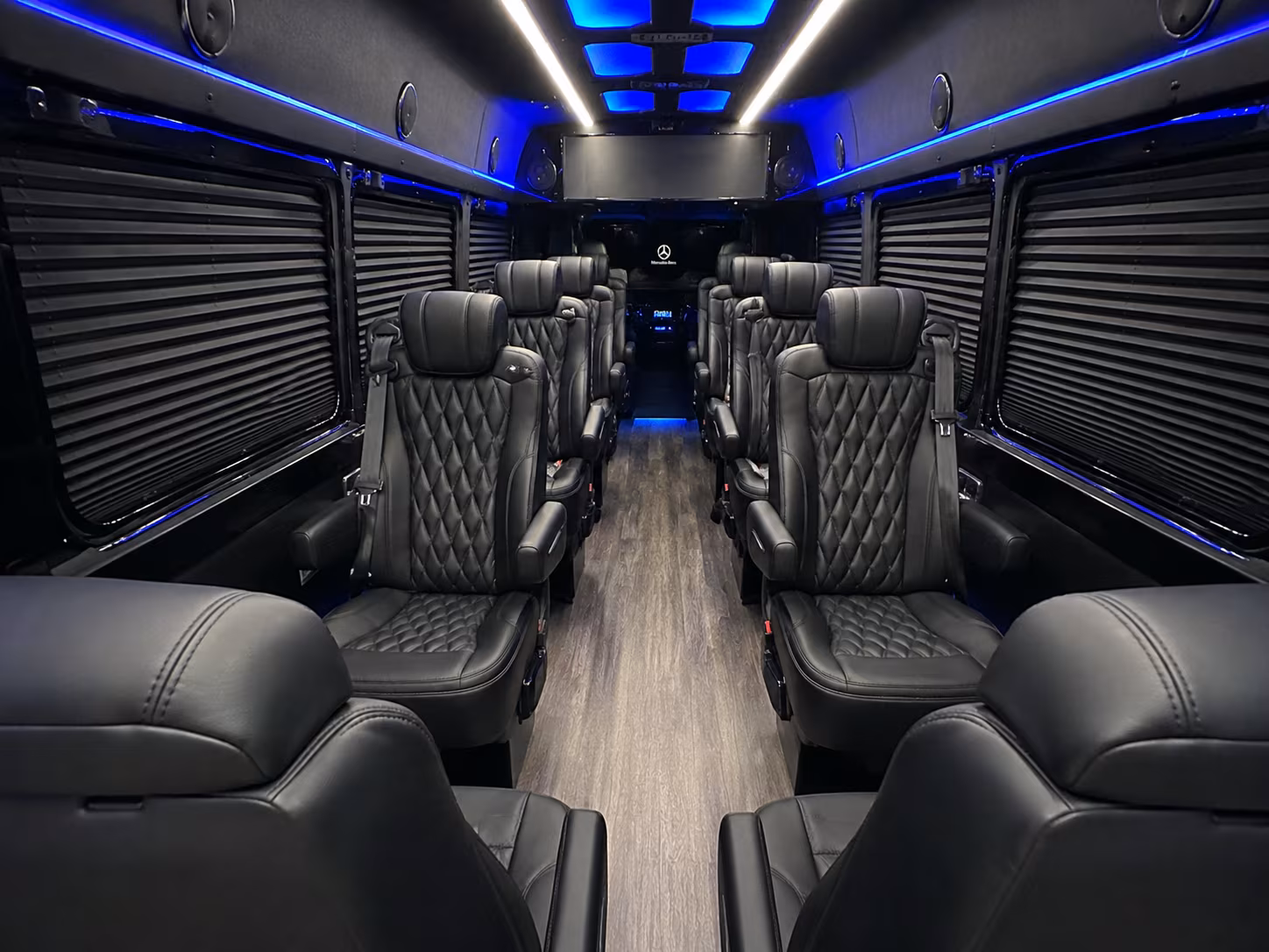 garden grove 18 passenger sprinter van inside